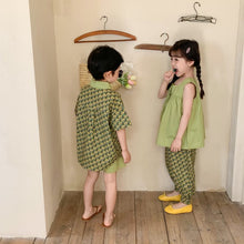 Load image into Gallery viewer, <Taiwan Pavilion> 2022X27TG-Korean version of boys and girls floral short-sleeved shorts two-piece set (A3)