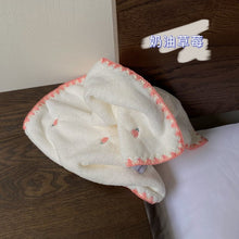 Load image into Gallery viewer, WH92602AC-Cute soft coral fleece towel cartoon embroidered bear strawberry super absorbent face towel no lint face towel