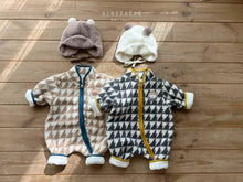 Load image into Gallery viewer, 3682LS-Winter Korean Plush Houndstooth Zipper Long Sleeve Climbing Suit (without hat)