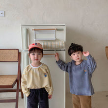 Load image into Gallery viewer, Q90578SE-Children's sweatshirt striped boy top 2022 new spring and autumn stylish girl's clothing loose baby long-sleeved T-shirt