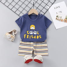 Load image into Gallery viewer, DT16TG-Children's short-sleeved suit pure cotton summer baby clothes Korean version girls T-shirt boys clothing foreign trade children's clothing