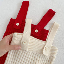 Load image into Gallery viewer, M2021TG-Spring and Autumn Christmas Knitted Polka Dot Long Sleeve Top & Striped Overalls