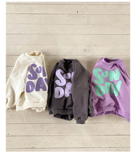 Load image into Gallery viewer, 23D1915PCW- Korean version of children's spring and autumn new parent-child wear Korean style letters loose casual long-sleeved parent-child terry sweater t