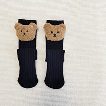 Load image into Gallery viewer, WH81503AC- Korean ins style cute embroidered bear head children's medium and long socks without heels straight tube boys and girls baby warm socks