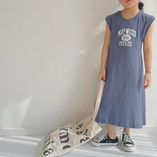Load image into Gallery viewer, BB2309-Spring and Summer Japanese Style H Letter Sleeveless Long Dress