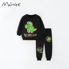Load image into Gallery viewer, 9146TG-Autumn European and American children's Triceratops casual print long-sleeved top + pants two-piece set