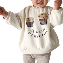 Load image into Gallery viewer, 23D1773SE-Children's Korean winter new tops for boys and girls ins cute small cake print fleece casual sweatshirt