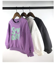 Load image into Gallery viewer, 23D1915PCW- Korean version of children's spring and autumn new parent-child wear Korean style letters loose casual long-sleeved parent-child terry sweater t