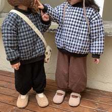 Load image into Gallery viewer, D60329SE-Winter plus velvet thickened plaid long-sleeved top