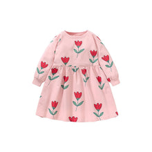 Load image into Gallery viewer, S1627DS-Little maven Girls European and American pure cotton long-sleeved small flower dress