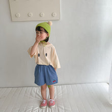 Load image into Gallery viewer, X90239PA-Children's summer denim shorts thin boys and girls baby 2022 new Korean embroidery loose denim 4-point pants