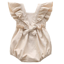 Load image into Gallery viewer, BD0A317LS-Summer breathable cotton and linen flying sleeve suspenders bodysuit