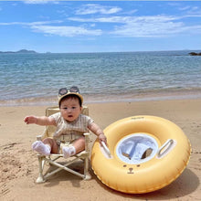 Load image into Gallery viewer, WH71301AC-ins style bear inflatable swimming ring children's sitting ring with handrails life buoy simple cartoon underarm ring to prevent rollover