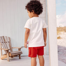 Load image into Gallery viewer, 22023TG-Little maven summer European and American children's wear steel print round neck pure cotton suit