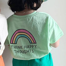 Load image into Gallery viewer, 23D202SE-Children's summer new tops simple Korean casual candy color rainbow print cartoon boys and girls short-sleeved T-shirt