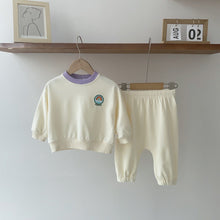 Load image into Gallery viewer, 6007TG-Spring Korean round neck baby rainbow long-sleeved top + long pants two-piece set