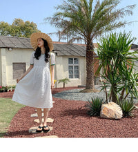 Load image into Gallery viewer, 22B038PCW-New summer parent-child outfit fairy wear white long loose slimming net celebrity stylish mother and daughter outfit