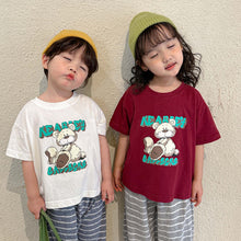 Load image into Gallery viewer, X81335SE-Summer cotton bear print short-sleeved top