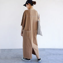 Load image into Gallery viewer, 22123PCW- Spring and summer Korean loose long stitching slit dress parent-child outfit