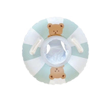 Load image into Gallery viewer, WH71301AC-ins style bear inflatable swimming ring children's sitting ring with handrails life buoy simple cartoon underarm ring to prevent rollover
