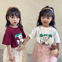 Load image into Gallery viewer, X81335SE-Summer cotton bear print short-sleeved top