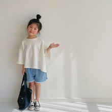 Load image into Gallery viewer, BB2112PCW-Summer Japanese-style brushed angled short-sleeved parent-child top