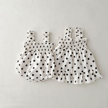 Load image into Gallery viewer, 232S04DS-Summer Polka Dot Suspender Triangle Bodysuit & Dress
