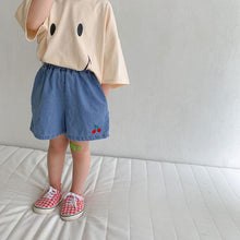 Load image into Gallery viewer, X90239PA-Children's summer denim shorts thin boys and girls baby 2022 new Korean embroidery loose denim 4-point pants