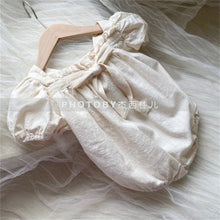 Load image into Gallery viewer, 24D876LS- Korean style summer new baby girl jumpsuit ins baby bow puff sleeves sweet square collar baby romper