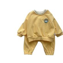 Load image into Gallery viewer, 6007TG-Spring Korean round neck baby rainbow long-sleeved top + long pants two-piece set