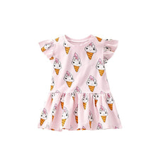 Load image into Gallery viewer, 9310DS-malwee European and American casual round neck girls printed dress