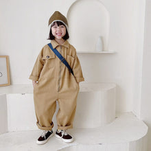 Load image into Gallery viewer, 21046PCW-Autumn and winter Japanese loose workwear zipper parent-child jumpsuit