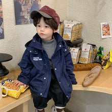 Load image into Gallery viewer, D90587SE-Autumn and winter mid-length plus velvet hooded workwear windbreaker jacket