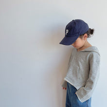 Load image into Gallery viewer, BB2234SE-2022 Autumn and Winter New Children's Clothing Japanese Girls Solid Color V-neck Hooded Sweater Parent-child Clothing