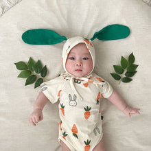 Load image into Gallery viewer, 32307LS-Summer carrot print bodysuit + hat two-piece set
