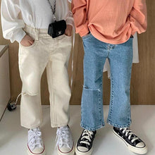 Load image into Gallery viewer, 23D1098PA-Autumn Korean style personalized washed and ripped straight jeans