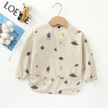 Load image into Gallery viewer, 000263SE-Danish children's long-sleeved pu reverse wear baby eating clothes bib super soft waterproof baby rice pocket