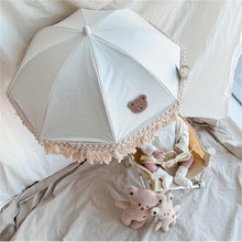 Load image into Gallery viewer, WH90606AC-INS Korean Embroidered Bear Children's Outdoor Stroller Parasol Baby Beach Sun Protection Anti-UV Umbrella