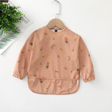 Load image into Gallery viewer, 000263SE-Danish children's long-sleeved pu reverse wear baby eating clothes bib super soft waterproof baby rice pocket