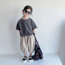 Load image into Gallery viewer, BB2210PCW-Summer Japanese style boys and girls wide cotton short-sleeved waist parent-child tops