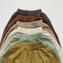 Load image into Gallery viewer, 1108PA-Forest Ramie Multicolor~Children's Summer Retro All-match Shorts for Boys and Girls Korean Casual Shorts