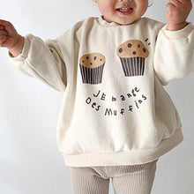 Load image into Gallery viewer, 23D1773SE-Children's Korean winter new tops for boys and girls ins cute small cake print fleece casual sweatshirt