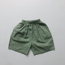 Load image into Gallery viewer, 1108PA-Forest Ramie Multicolor~Children's Summer Retro All-match Shorts for Boys and Girls Korean Casual Shorts