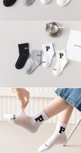 Load image into Gallery viewer, WH0307AC- Spring and Autumn Thin Big Kids Baby Letter Middle Socks (4 in a Set)