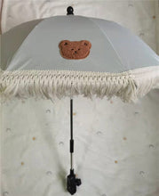Load image into Gallery viewer, WH90606AC-INS Korean Embroidered Bear Children's Outdoor Stroller Parasol Baby Beach Sun Protection Anti-UV Umbrella
