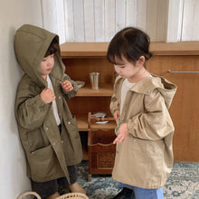 Load image into Gallery viewer, Q90579SE-Children's jacket, mid-length, boys' autumn clothing, girls' hooded windbreaker, 2022 new spring and autumn stylish baby tops