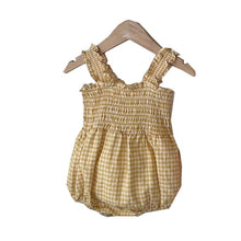 Load image into Gallery viewer, Y9328LS-Summer baby sling plaid bodysuit