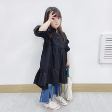 Load image into Gallery viewer, 22118PCW-Spring and summer Korean style casual girls nine-point flared split jeans parent-child outfit