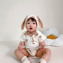 Load image into Gallery viewer, 32312LS-Summer Korean version of rabbit carrot print bodysuit + hat two-piece set