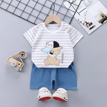 Load image into Gallery viewer, DT16TG-Children's short-sleeved suit pure cotton summer baby clothes Korean version girls T-shirt boys clothing foreign trade children's clothing